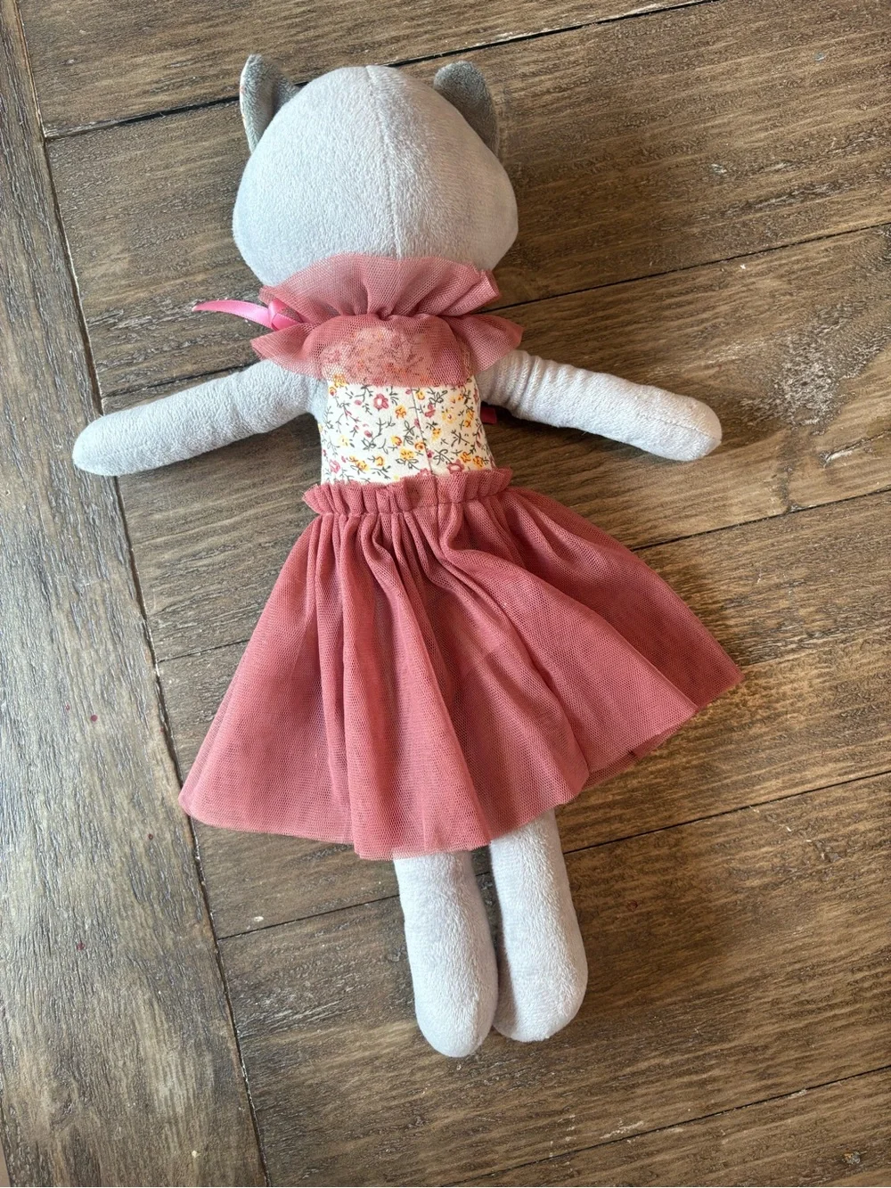 GANZ Pink-Toned Raccoon Plush with Floral Bodice
